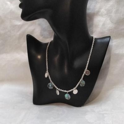 Vintage Abalone 925 16" Necklace