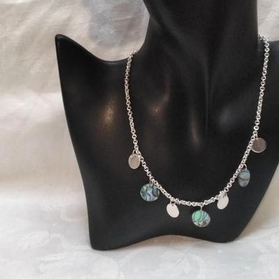 Vintage Abalone 925 16" Necklace