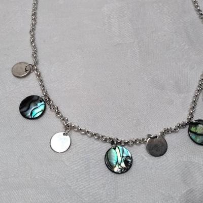 Vintage Abalone 925 16" Necklace