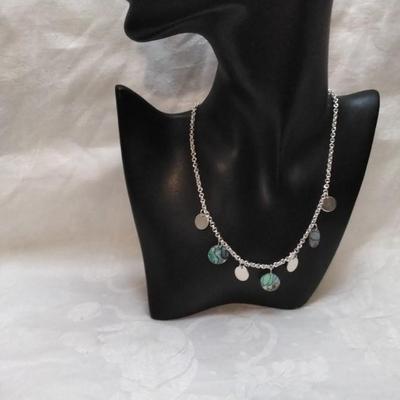 Vintage Abalone 925 16" Necklace