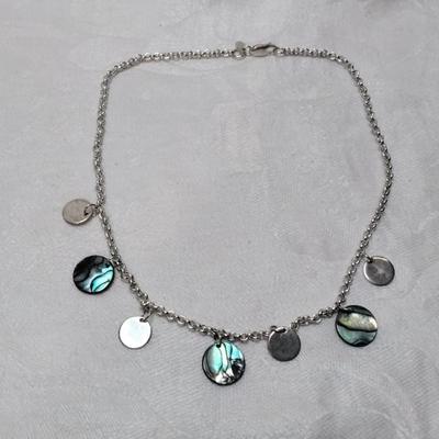 Vintage Abalone 925 16" Necklace