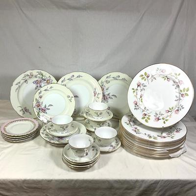 1490 Set of Vintage Tuscan and Sango China "Dawn Rose"