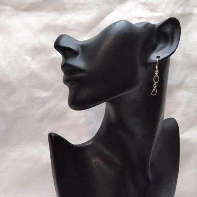 Rhodolite Garnet Teardrop 925 Earrings