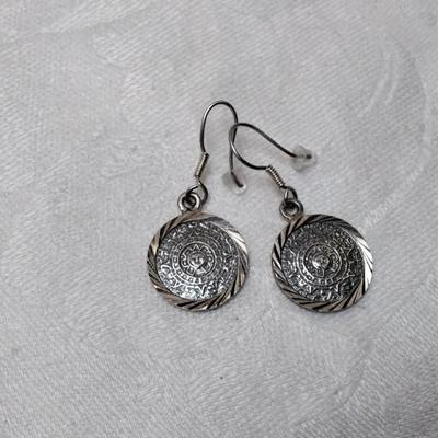 Aztec Coin Mexico 925 Earrings