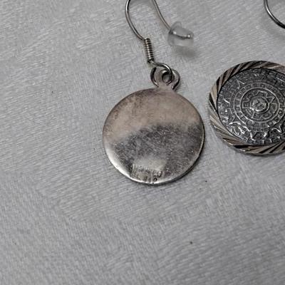 Aztec Coin Mexico 925 Earrings