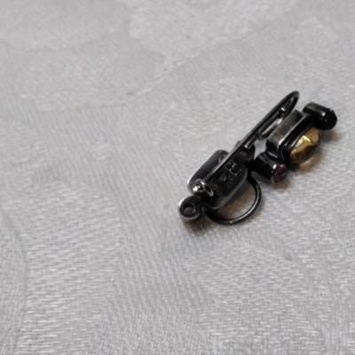 Antique Citrine and Amethyst 925 Earrings