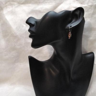 Antique Citrine and Amethyst 925 Earrings