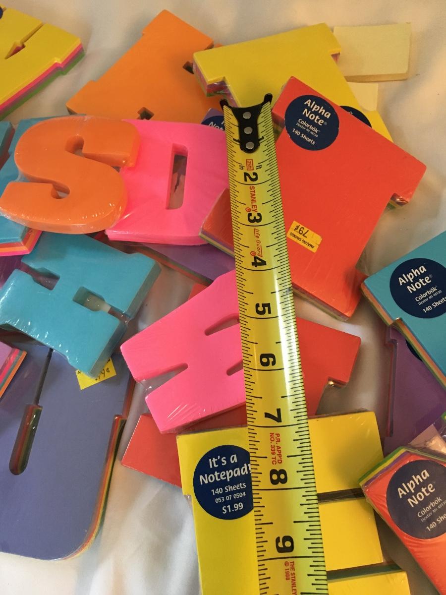 Letter Shaped post it Notes | EstateSales.org