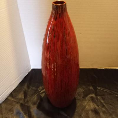 TWO CERAMIC VASES AND WALL CLOCK