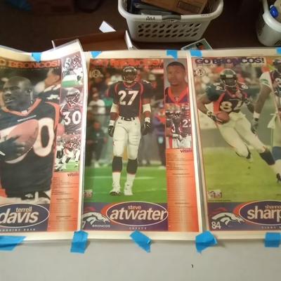 THREE LAMINATED BRONCOS-DAVIS-ATWATER AND SHARP