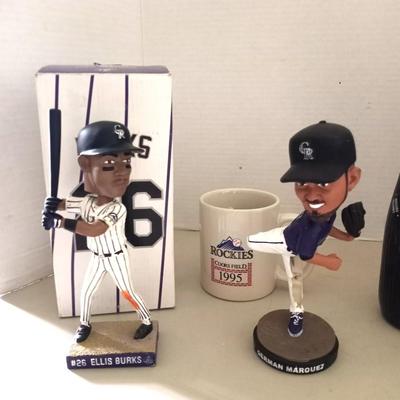 COLORADO ROCKIES BOBBLEHEADS-COORS BAT BOTTLES- PINS AND MORE