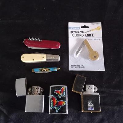 POCKET KNIVES AND BUTANE LIGHTERS