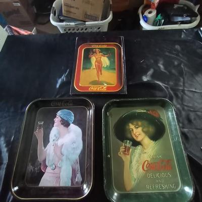 VINTAGE COKE COLA TIN TRAY'S AND BOOK