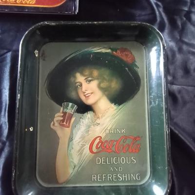 VINTAGE COKE COLA TIN TRAY'S AND BOOK