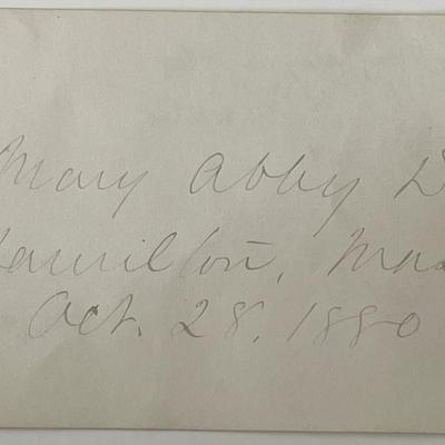 Author Mary A. Dodge autograph note