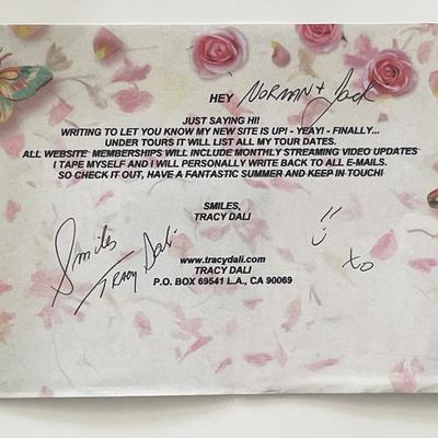 Back to the Future II Tracy Dali signed note