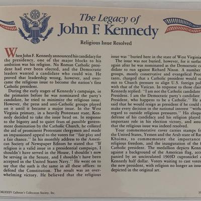 John F. Kennedy commemorative cover with coin