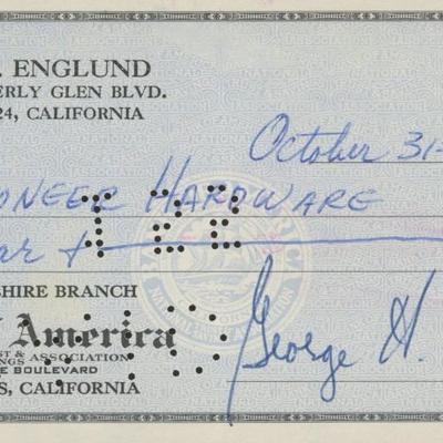 George Englund signed check