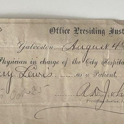 A.D. Johnson signed hospital permit 