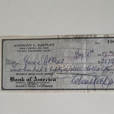 Deborah Kerr signed check