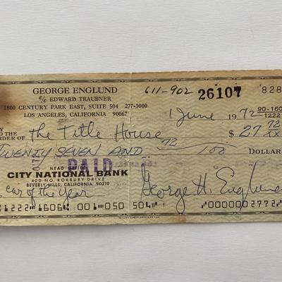 George Englund signed check