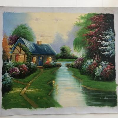 Pastoral Scene Landscape  original painting on canvas