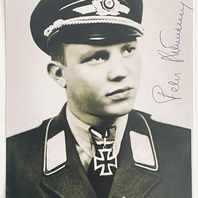 WW2 fighter ace Peter DÃ¼ttmann signed photo