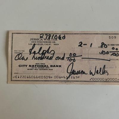 Jessica Walter signed check