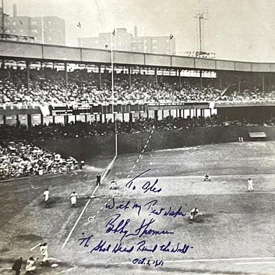 Shot Heard 'Round the World Bobby Thomson signed 1951 photo