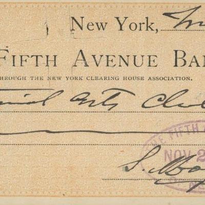 Douglas Volk  signed check