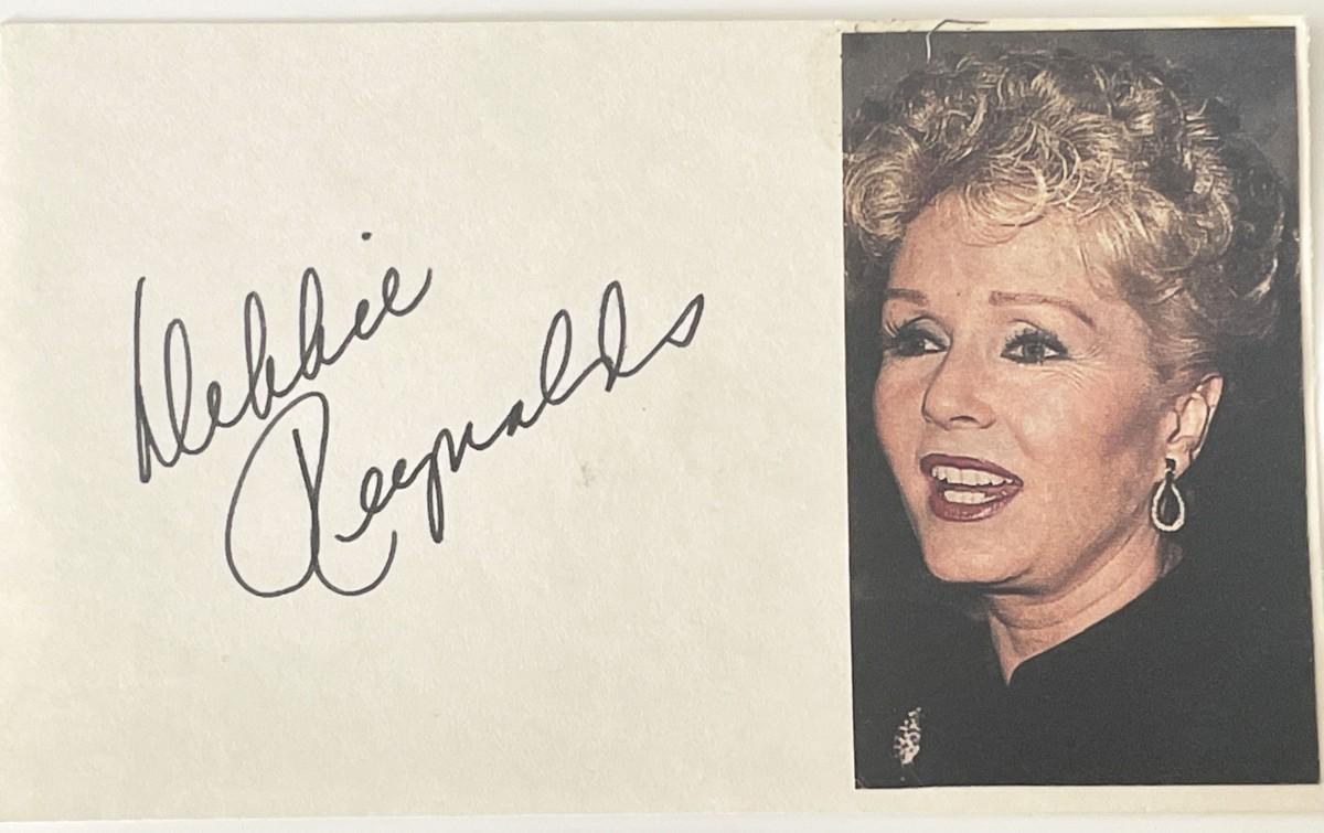 Debbie Reynolds autograph photo note