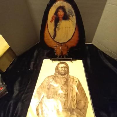 SIGNED SKETCH AND WOOD LAQUERED CLOCK