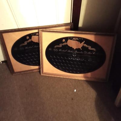 TWO FRAMED STATE QUARTER BOARDS