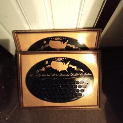TWO FRAMED STATE QUARTER BOARDS