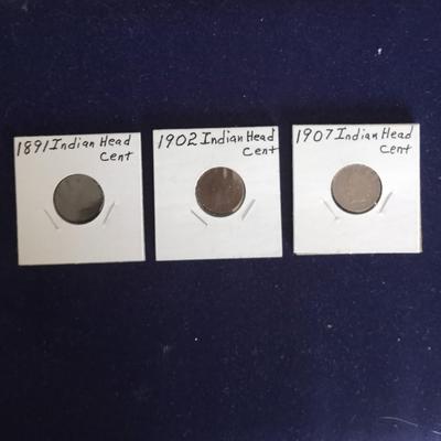 1891-1902-1907 INDIAN HEAD CENT