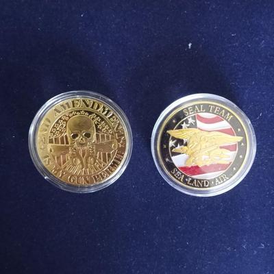 SEAL TEAM AND 2ND AMENDMENT IS MY GUN PERMIT COINS
