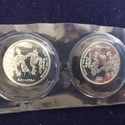 TWO ,999 FINE SILVER 1/2 TROY OUNCE EACH COINS