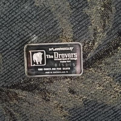 TWO ONE TROY OUNCE EACH FINE SILVER "THE DOVERS" & "SILVER TOWNE"