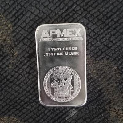 ONE TROY OUNCE ,999 FINE SILVER EACH "THOMAS JEFFERSON" & APMEX EXCHANGE
