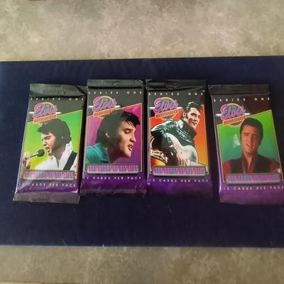 FOUR SEALED PACKS OF ELVIS TRADING CARDS
