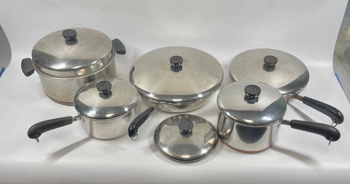 11Piece Vintage Revere Ware Cookware Pots & Pans Set