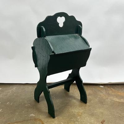 1464 Green Painted Arts & Crafts Sewing Stand