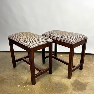 1502 Pair of Mahogany Upholstered Benches