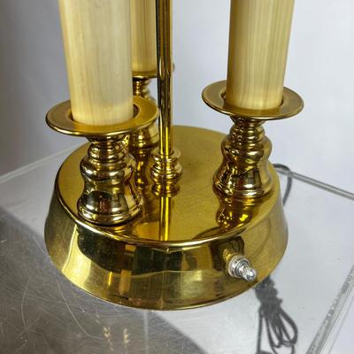 1503 Brass Student Lamp with Tole Painted Shade