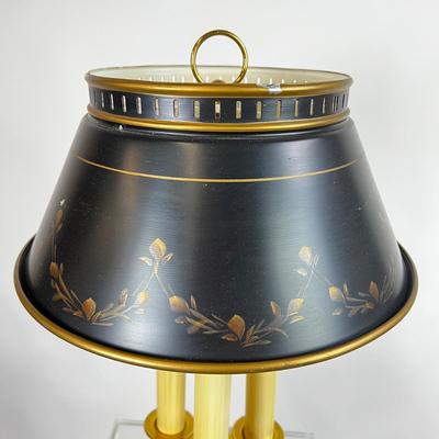 1503 Brass Student Lamp with Tole Painted Shade