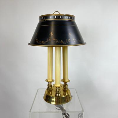 1503 Brass Student Lamp with Tole Painted Shade