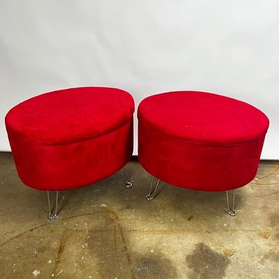 1504 Pair of Modern Storage Foot Stools