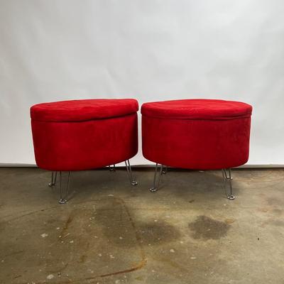 1504 Pair of Modern Storage Foot Stools
