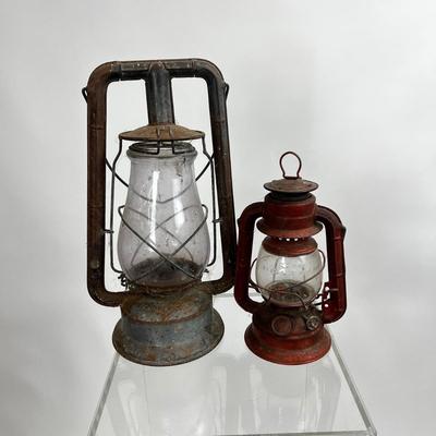 1505 Two Antique Oil Lamps