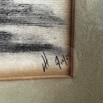 1506 Vintage Original Signed & Dated Cat Sketch